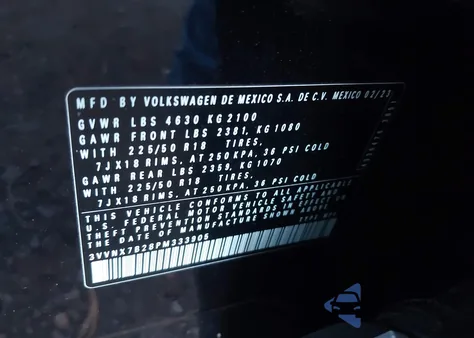 2023 Volkswagen Taos 1.5T Se из США, поврежденный, VIN 3VVNX7B28PM333905